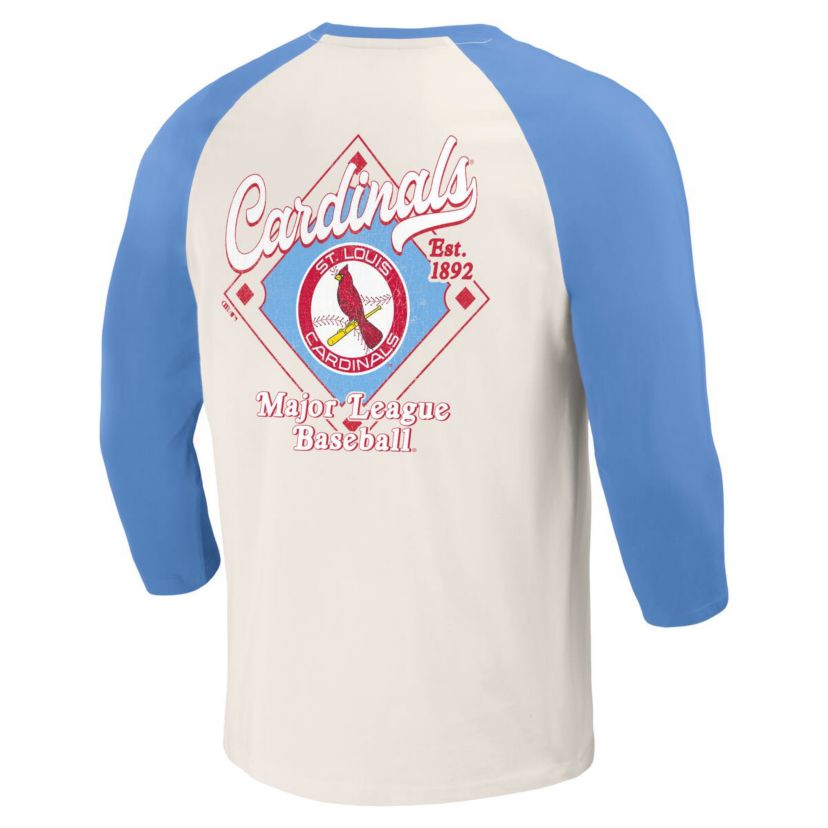 MLB Light St. Louis Cardinals Cooperstown Collection Raglan 3/4-Sleeve T-Shirt