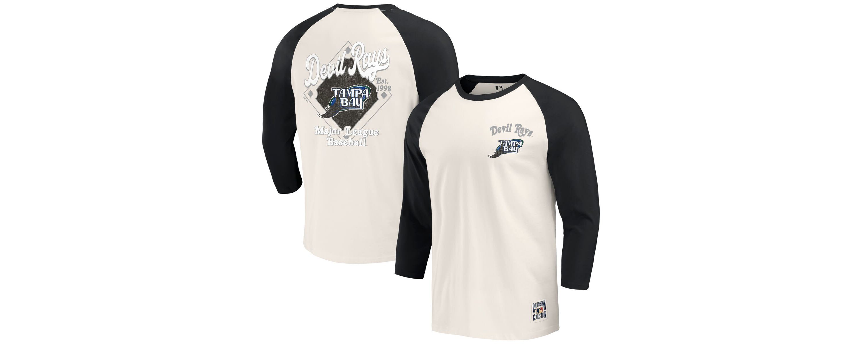 MLB Tampa Bay Rays Cooperstown Collection Raglan 3/4-Sleeve T-Shirt
