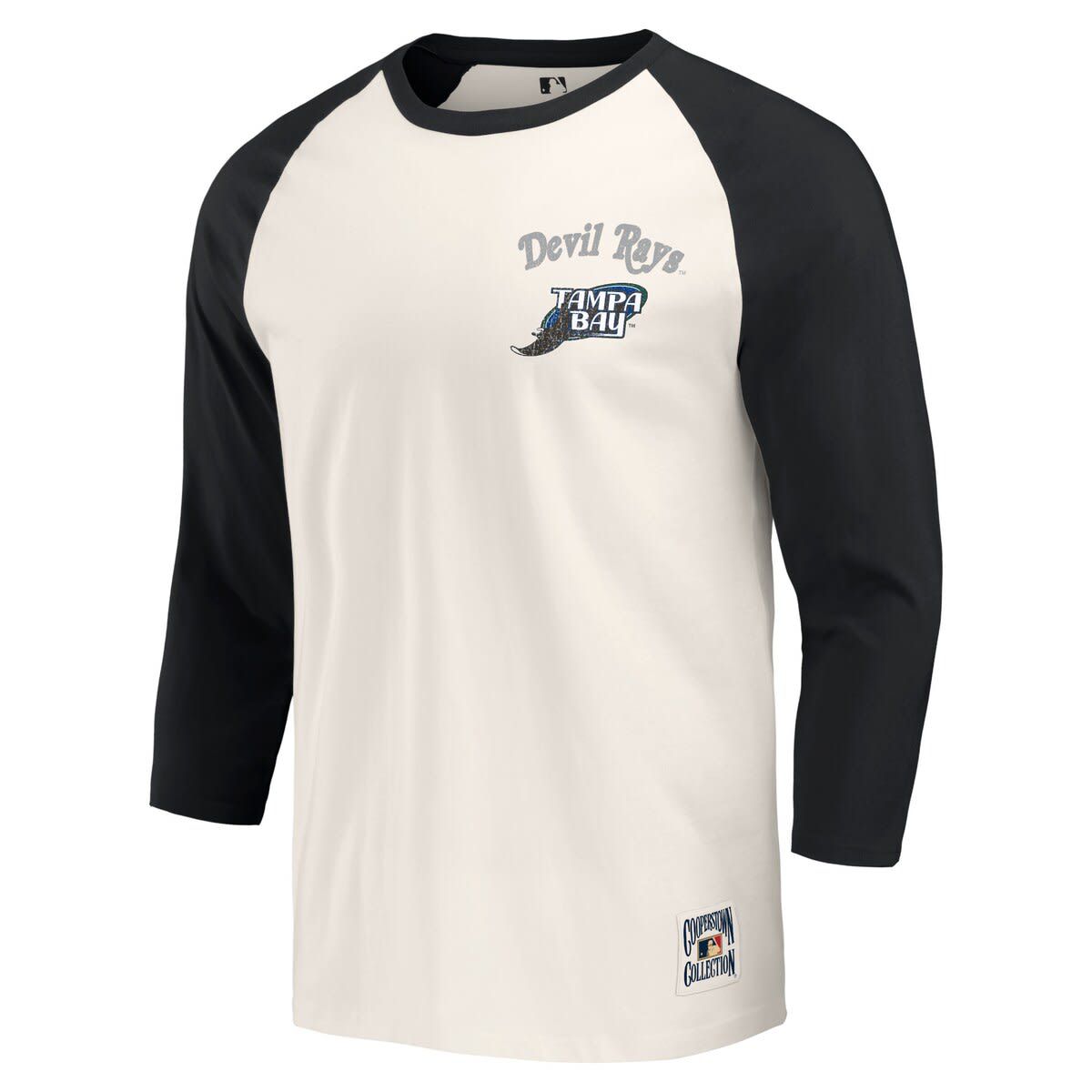 MLB Tampa Bay Rays Cooperstown Collection Raglan 3/4-Sleeve T-Shirt