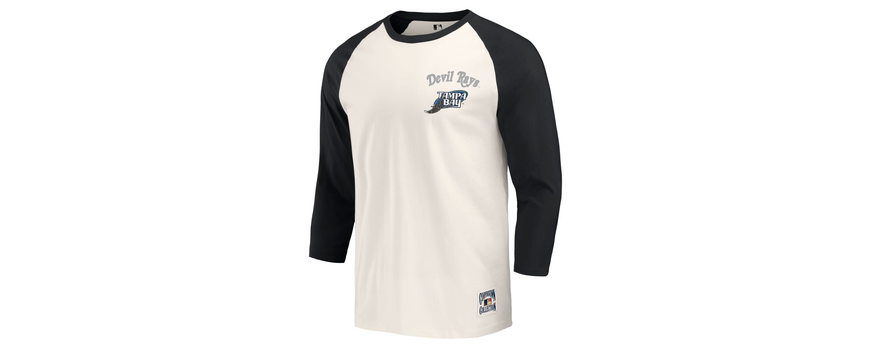 MLB Tampa Bay Rays Cooperstown Collection Raglan 3/4-Sleeve T-Shirt