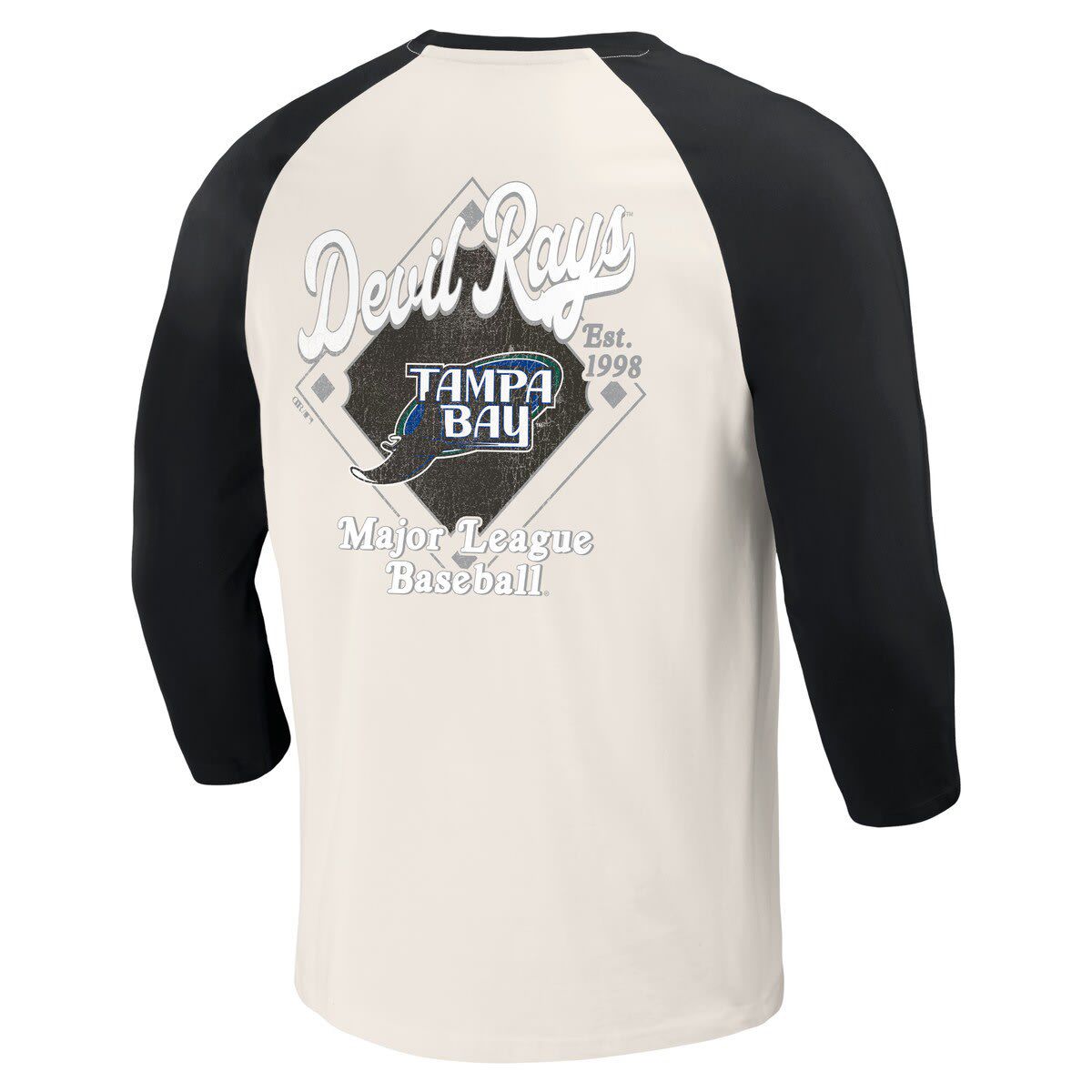 MLB Tampa Bay Rays Cooperstown Collection Raglan 3/4-Sleeve T-Shirt