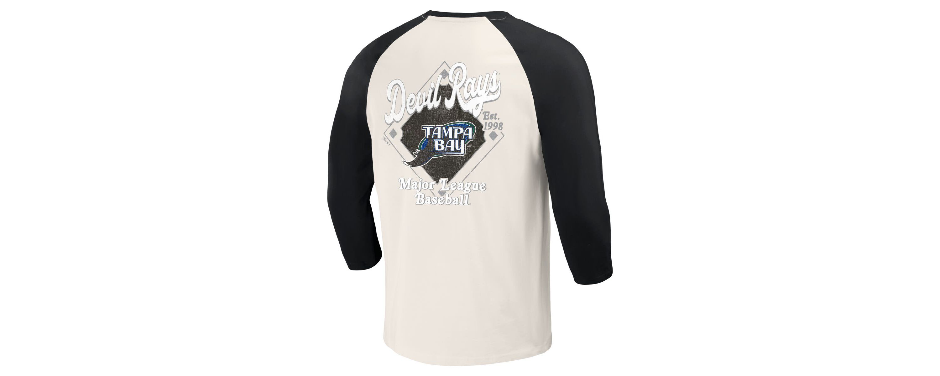 MLB Tampa Bay Rays Cooperstown Collection Raglan 3/4-Sleeve T-Shirt