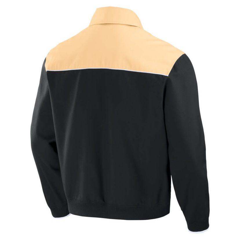 MLB Black/Tan Atlanta Braves Canvas Bomber Full-Zip Jacket