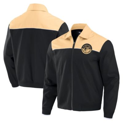 Darius Rucker Collection by Fanatics Men's MLB Black/Tan Baltimore Orioles Canvas Bomber Full-Zip Jacket, Black, Small