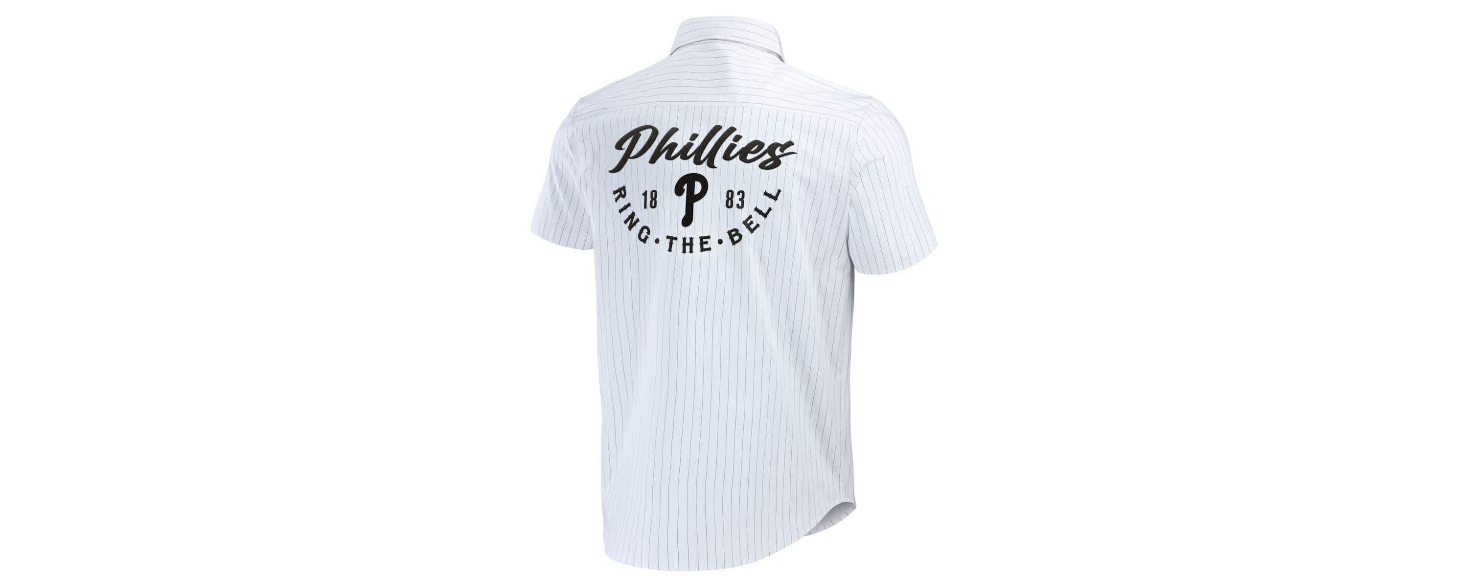 MLB Philadelphia Phillies Pin Stripe Short Sleeve Button-Up Shirt