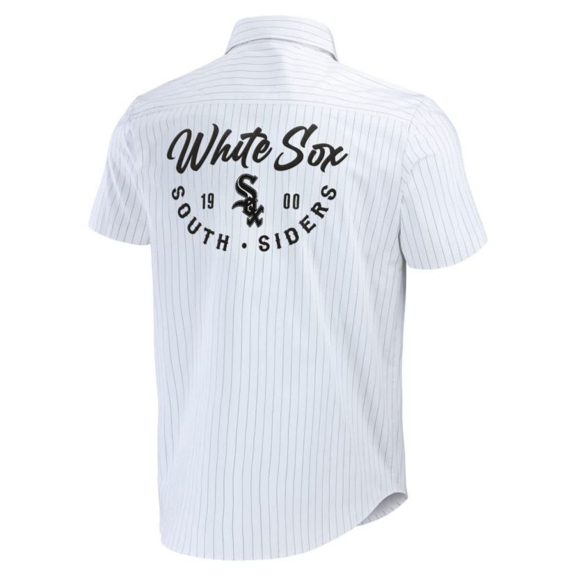 Chicago White Sox MLB Chicago Sox Pin Stripe Short Sleeve Button-Up Shirt