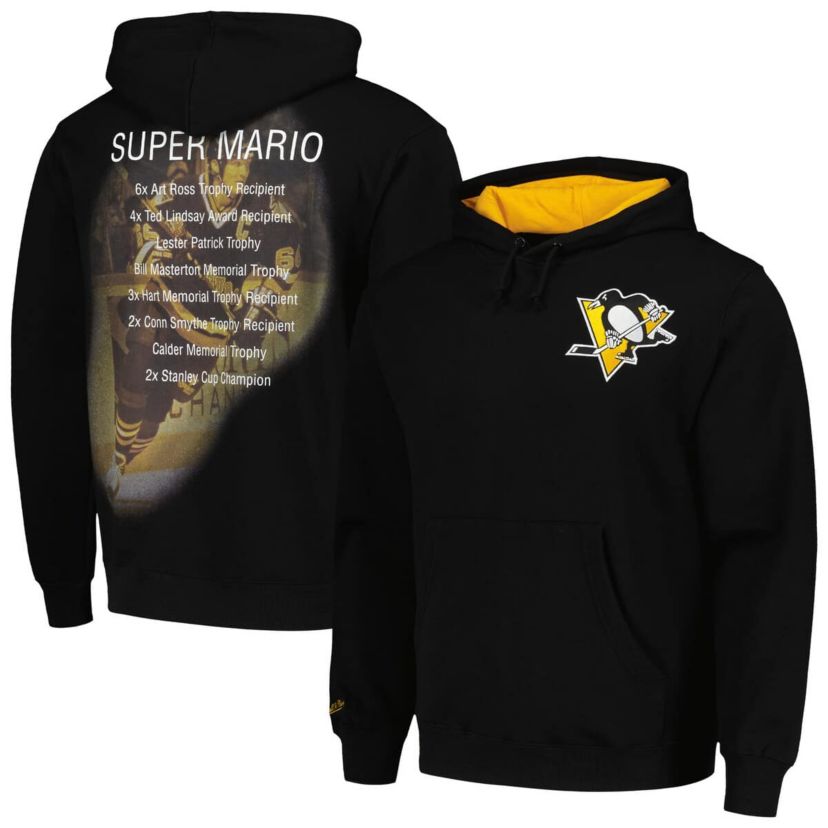 NHL Mario Lemieux Pittsburgh Penguins Premium Name & Number Fleece Pullover Sweatshirt