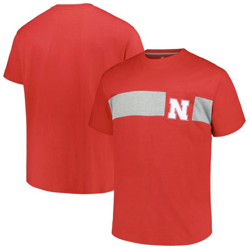 NCAA Nebraska Huskers Big & Tall Color Stripe T-Shirt