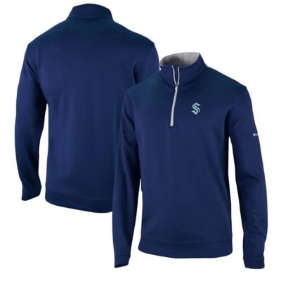 Columbia Men's NHL Deep Sea Seattle Kraken Wickham Hills Omni-Wick Quarter-Zip Jacket, Navy Blue, 2XL