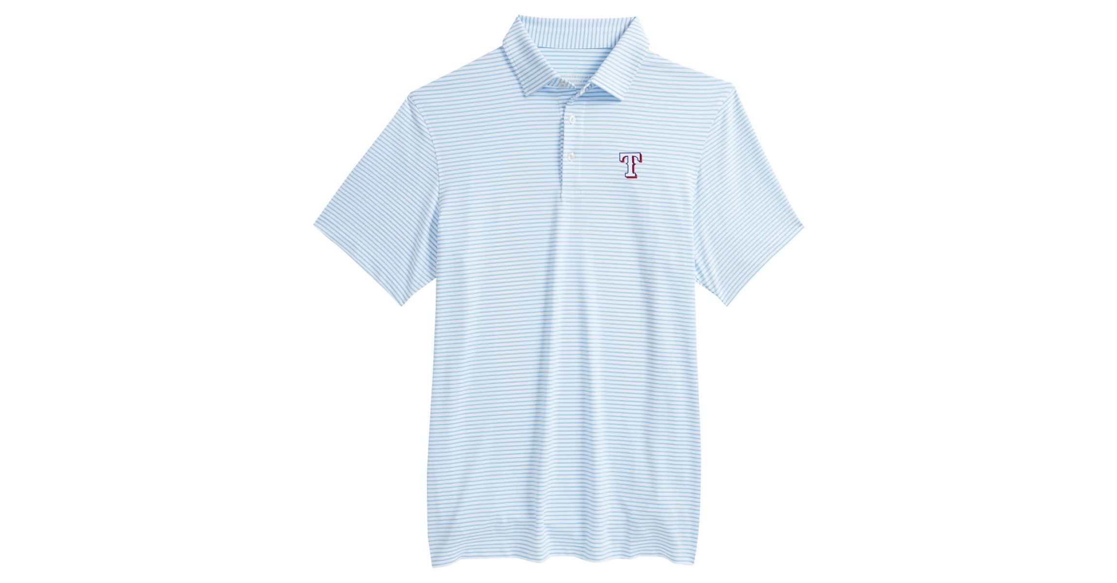MLB Vineyard Vines Light Texas Rangers Bradley Stripe Polo