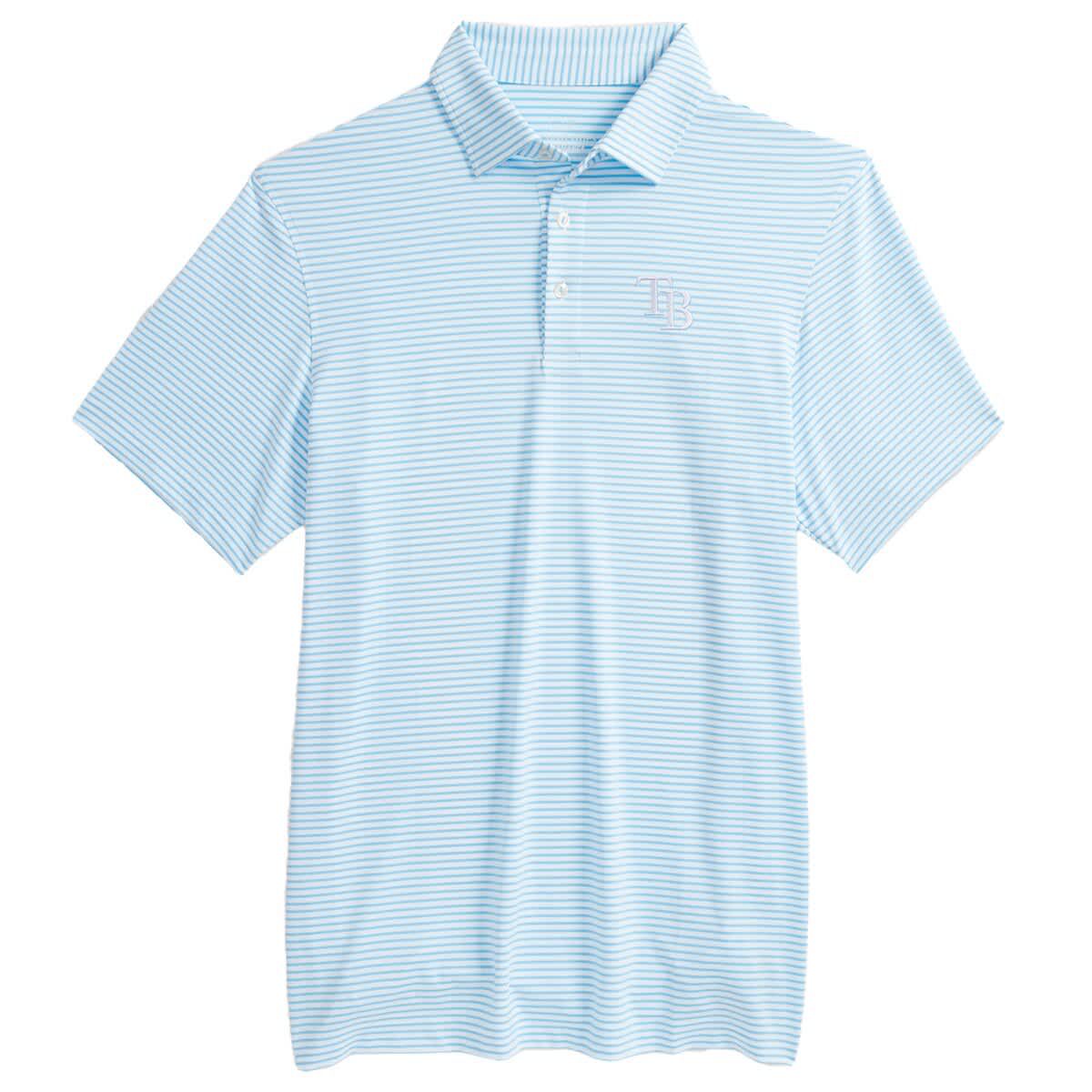 MLB Vineyard Vines Light Tampa Bay Rays Bradley Stripe Polo