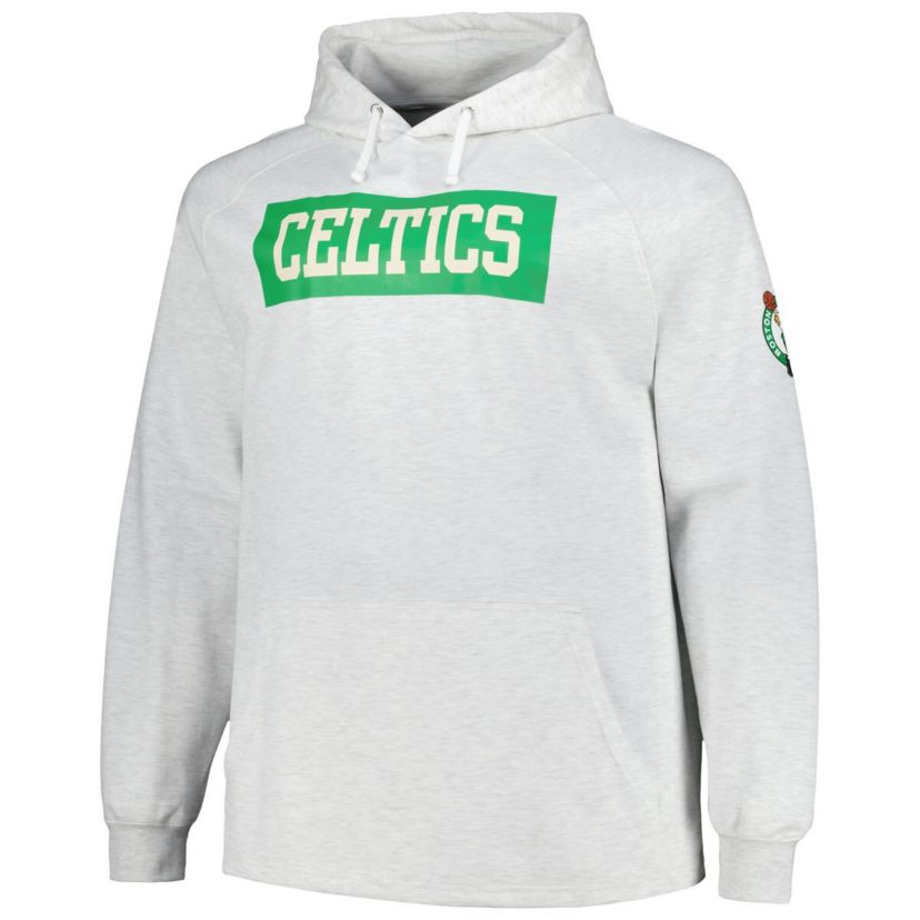 NBA Fanatics Boston Celtics Big & Tall Raglan Tri-Blend Pullover Hoodie