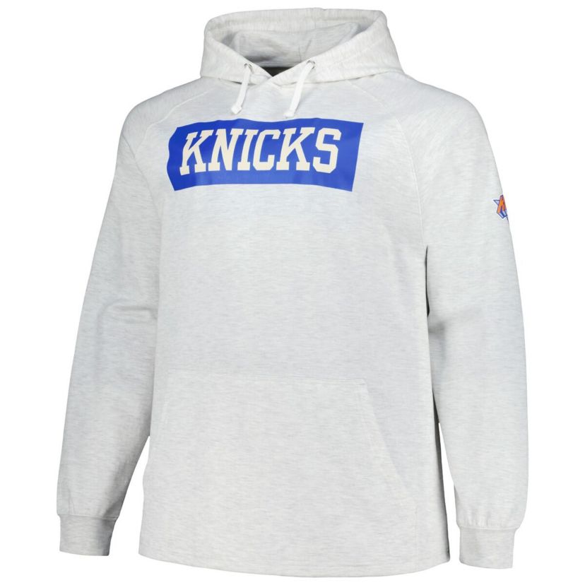 NBA Fanatics New York Knicks Big & Tall Raglan Tri-Blend Pullover Hoodie