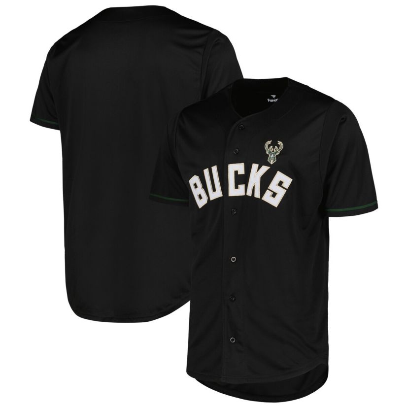 NBA Fanatics Milwaukee Bucks Pop Baseball Jersey