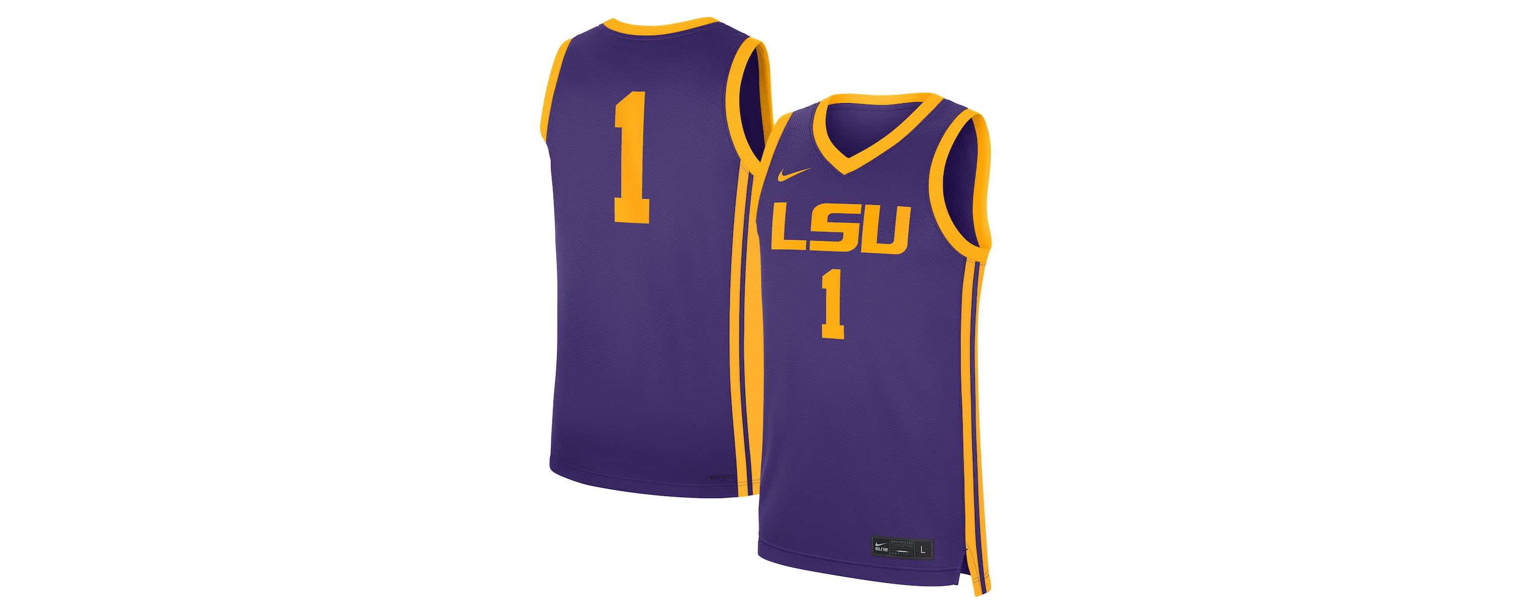 NCAA Nike #1 LSU Tigers Road Replica Jersey