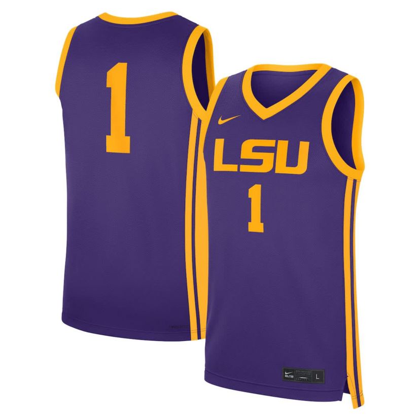 NCAA Nike #1 LSU Tigers Road Replica Jersey