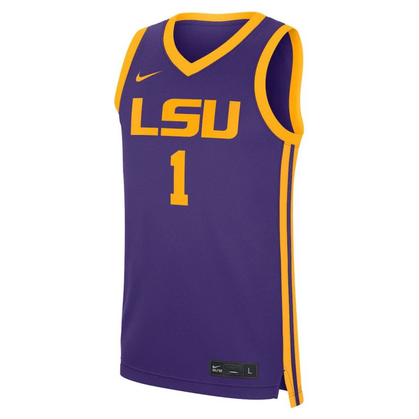 NCAA Nike #1 LSU Tigers Road Replica Jersey