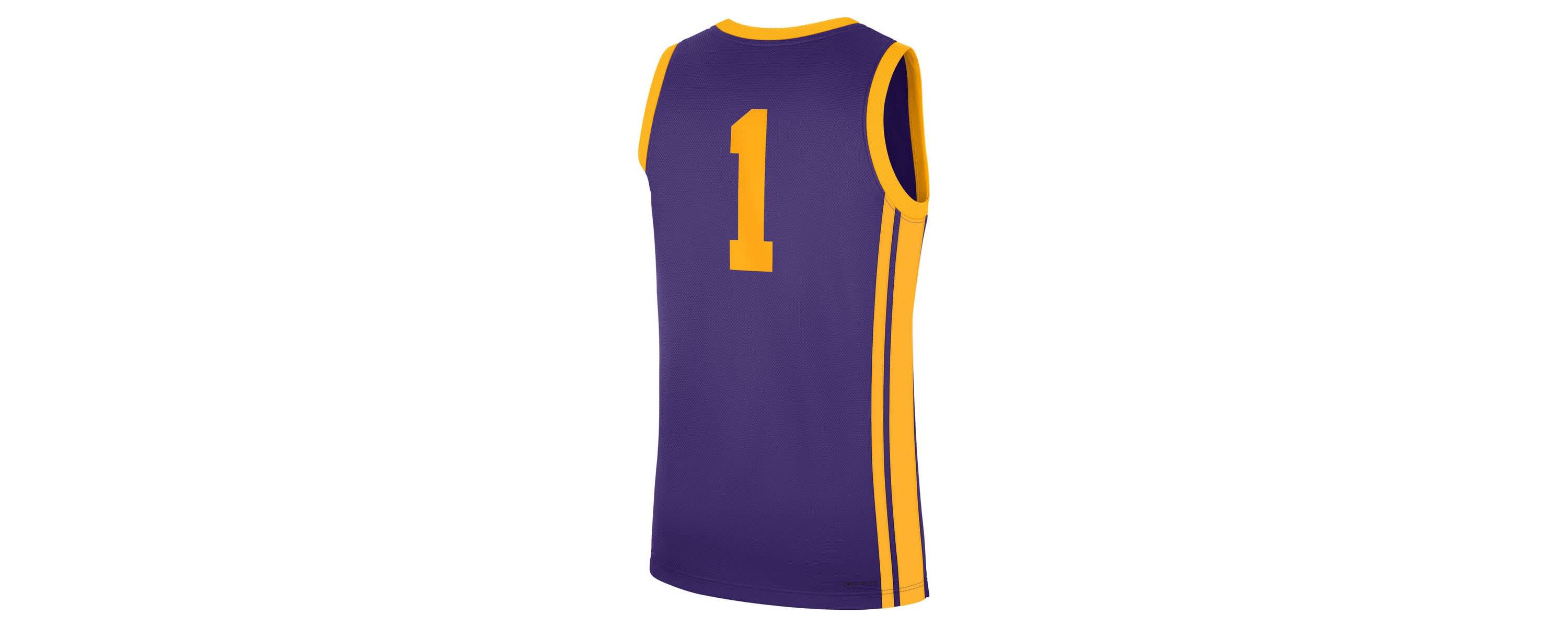 NCAA Nike #1 LSU Tigers Road Replica Jersey