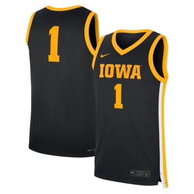 Men's NCAA Nike #1 Iowa Hawkeyes Road Replica Jersey, Black, 2XL