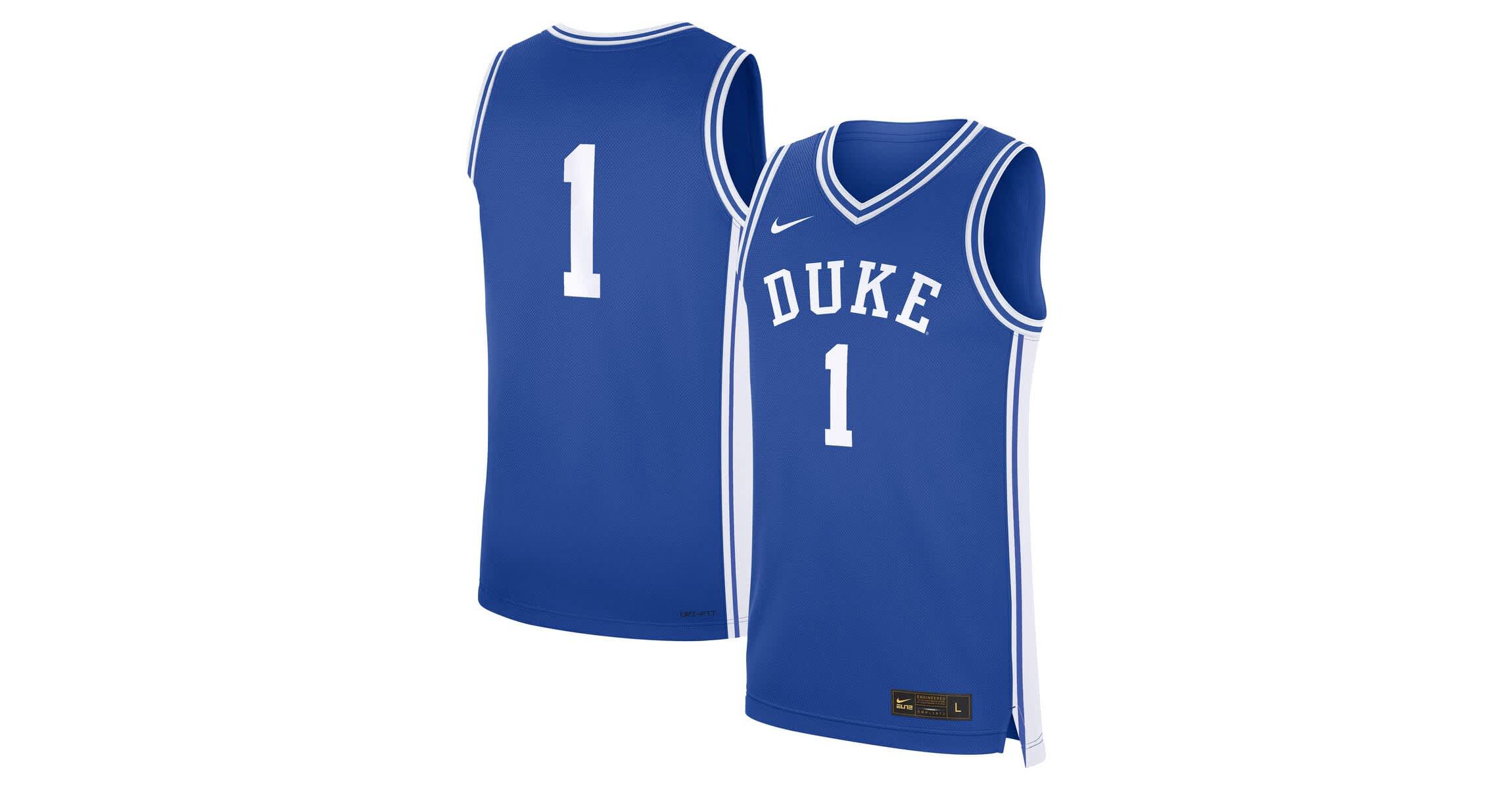Duke Blue Devils NCAA Nike #1 Duke Devils Road Replica Jersey