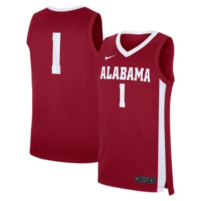 Men's Alabama Crimson Tide NCAA Nike #1 Alabama Tide Road Replica Jersey, 2XL