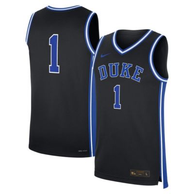 Men's Duke Blue Devils NCAA Nike #1 Duke Devils Alternate Replica Jersey, Black, Medium