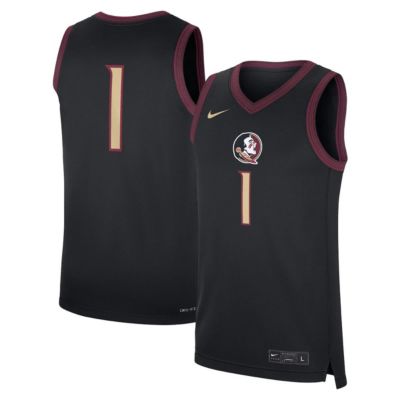 Men's NCAA Nike #1 Florida State Seminoles Alternate Replica Jersey, Black, Small