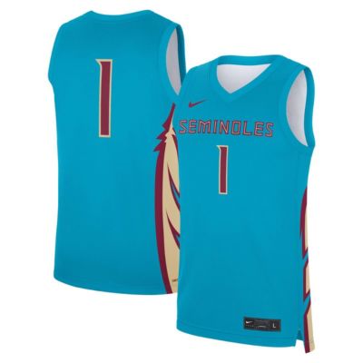 Men's NCAA Nike #1 Florida State Seminoles Alternate Replica Jersey, Turquoise, 2XL