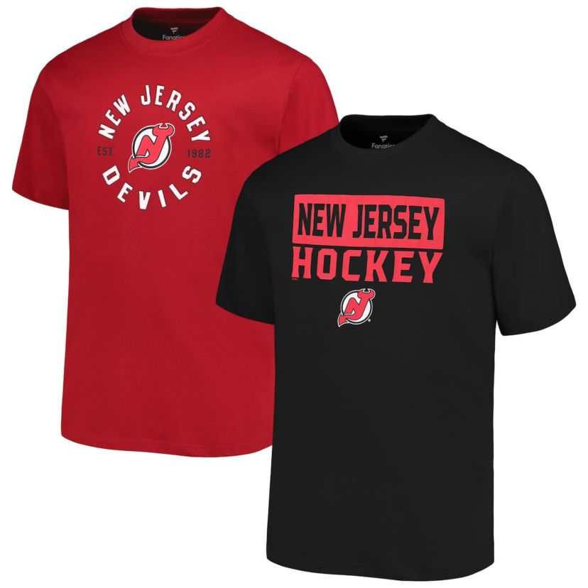 NHL Fanatics New Jersey Devils Big & Tall 2-Pack T-Shirt Set
