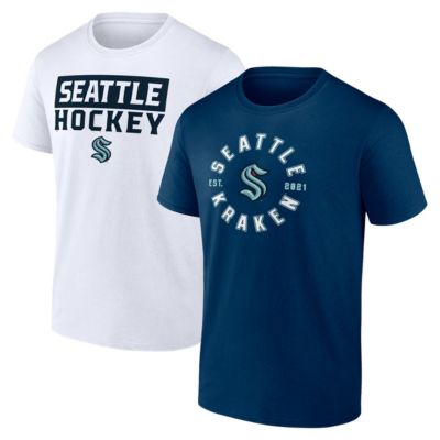 Men's NHL Fanatics Seattle Kraken Big & Tall 2-Pack T-Shirt Set, Navy Blue, 4XL Big