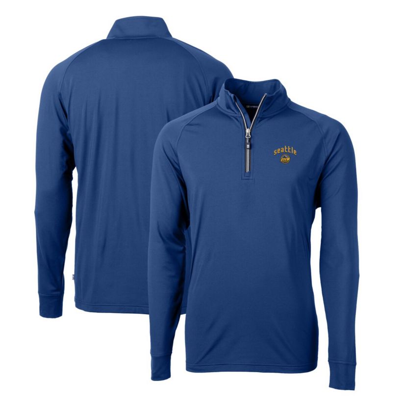 MLB Seattle Mariners City Connect Big & Tall Adapt Eco Knit Stretch Recycled Quarter-Zip Pullover Top