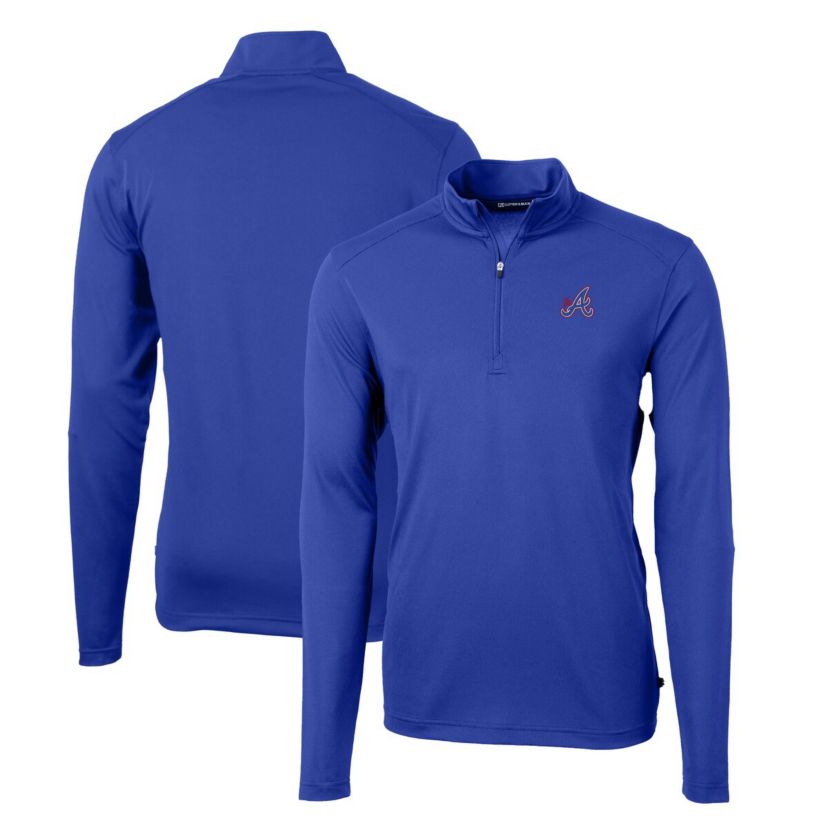 MLB Atlanta Braves City Connect Big & Tall Virtue Eco Pique Recycled Quarter-Zip Pullover Top