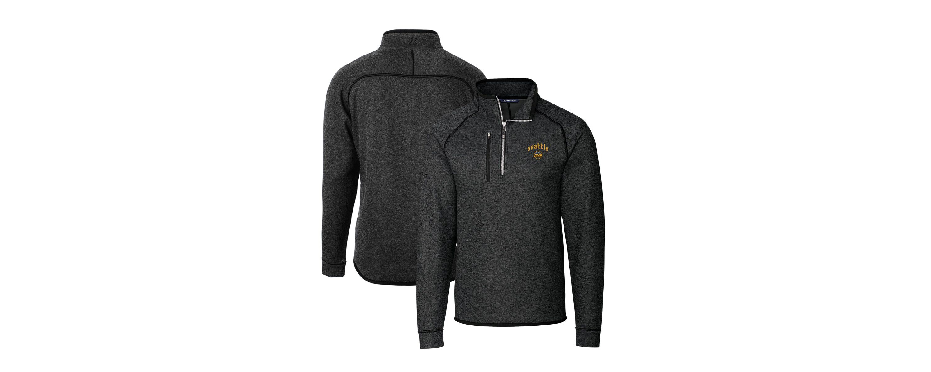 MLB Seattle Mariners City Connect Big & Tall Mainsail Sweater-Knit Half-Zip Pullover Jacket