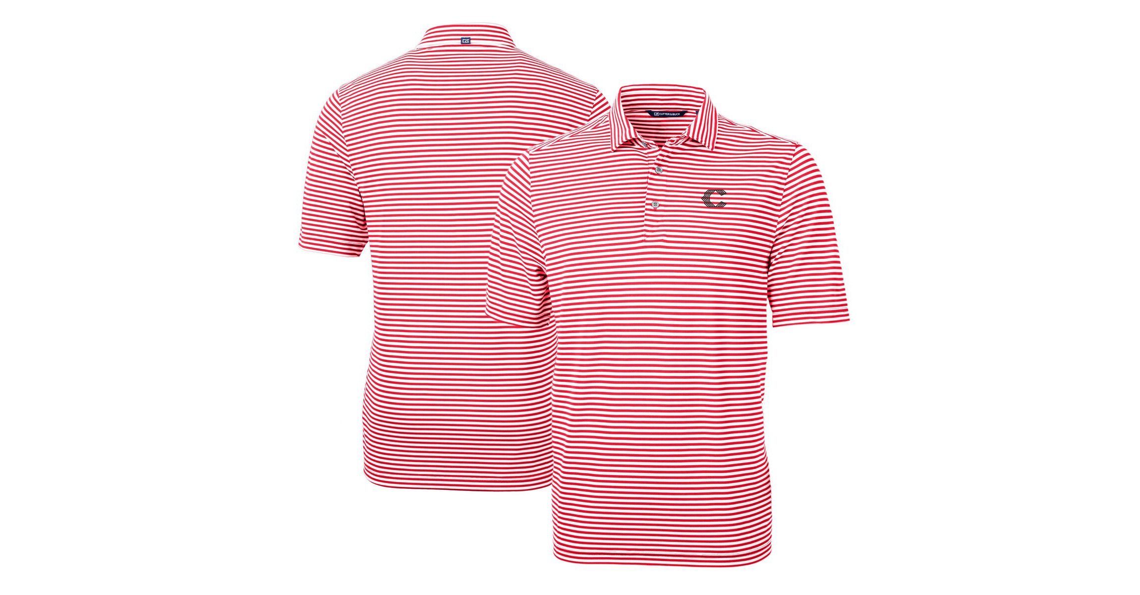 MLB Cincinnati Reds City Connect Virtue Eco Pique Stripe Recycled Polo