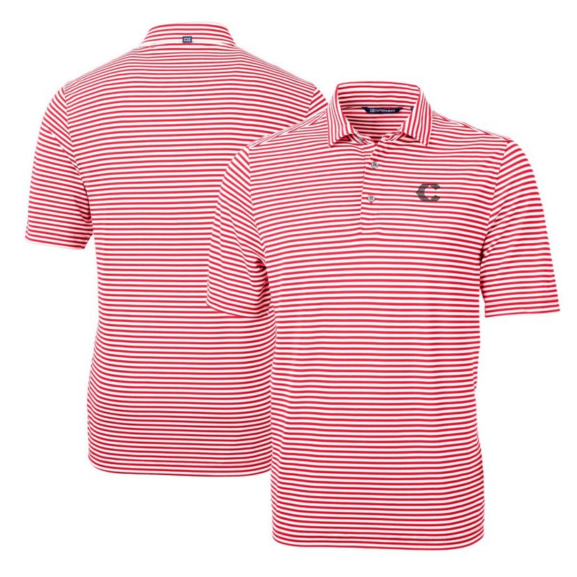 MLB Cincinnati Reds City Connect Virtue Eco Pique Stripe Recycled Polo