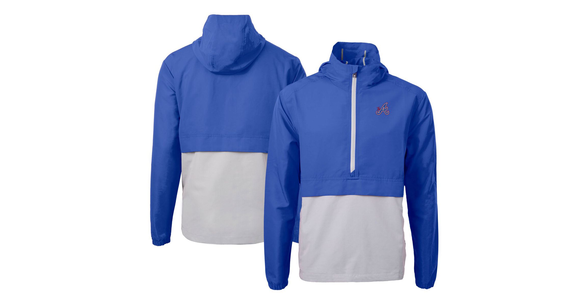 MLB Blue/Gray Atlanta Braves City Connect Charter Eco Recycled Half-Zip Anorak Jacket