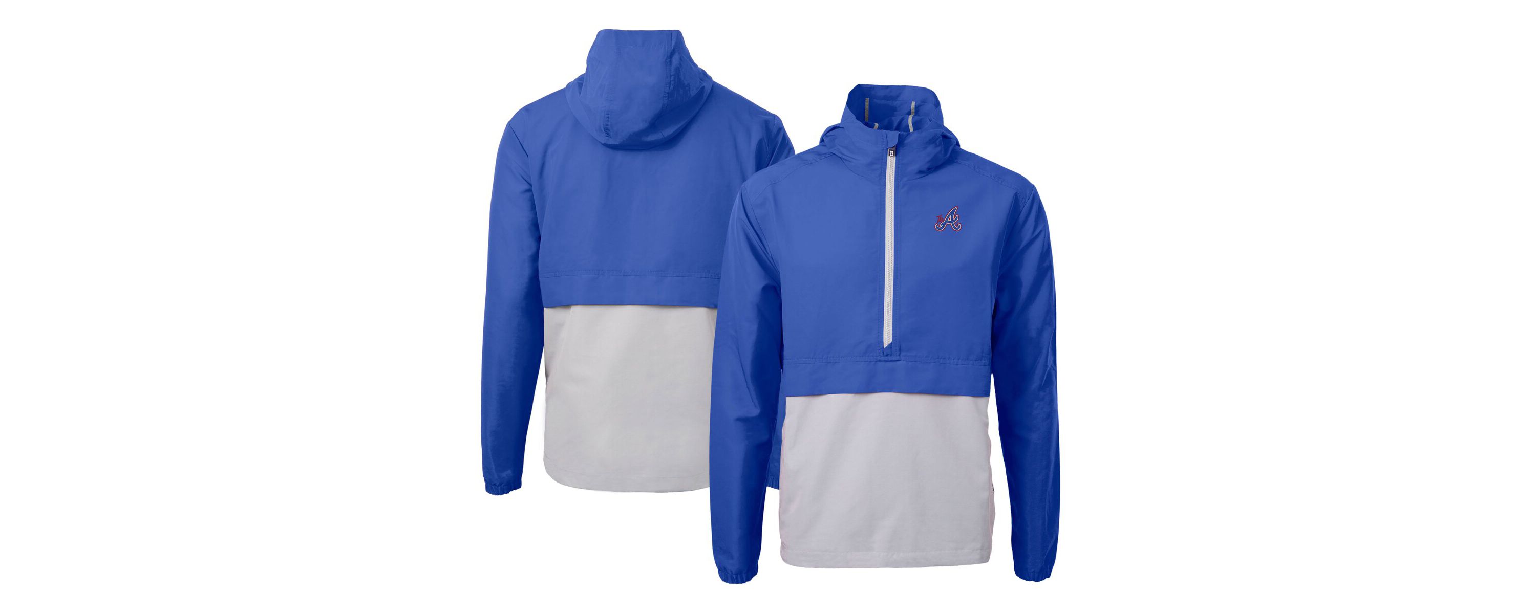 MLB Blue/Gray Atlanta Braves City Connect Charter Eco Recycled Half-Zip Anorak Jacket