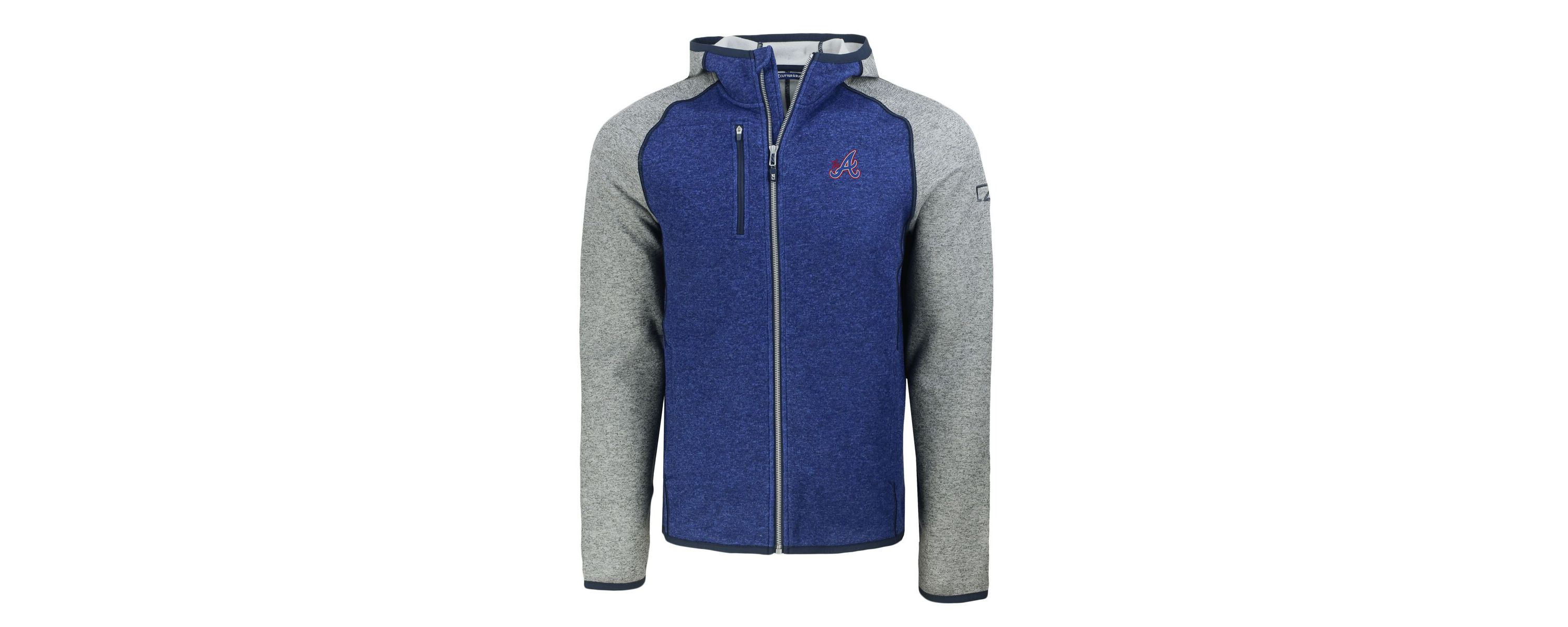 MLB Heather Blue/Heather Atlanta Braves City Connect Mainsail Full-Zip Hoodie