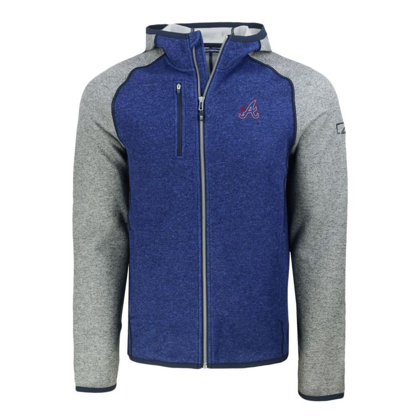 MLB Heather Blue/Heather Atlanta Braves City Connect Mainsail Full-Zip Hoodie