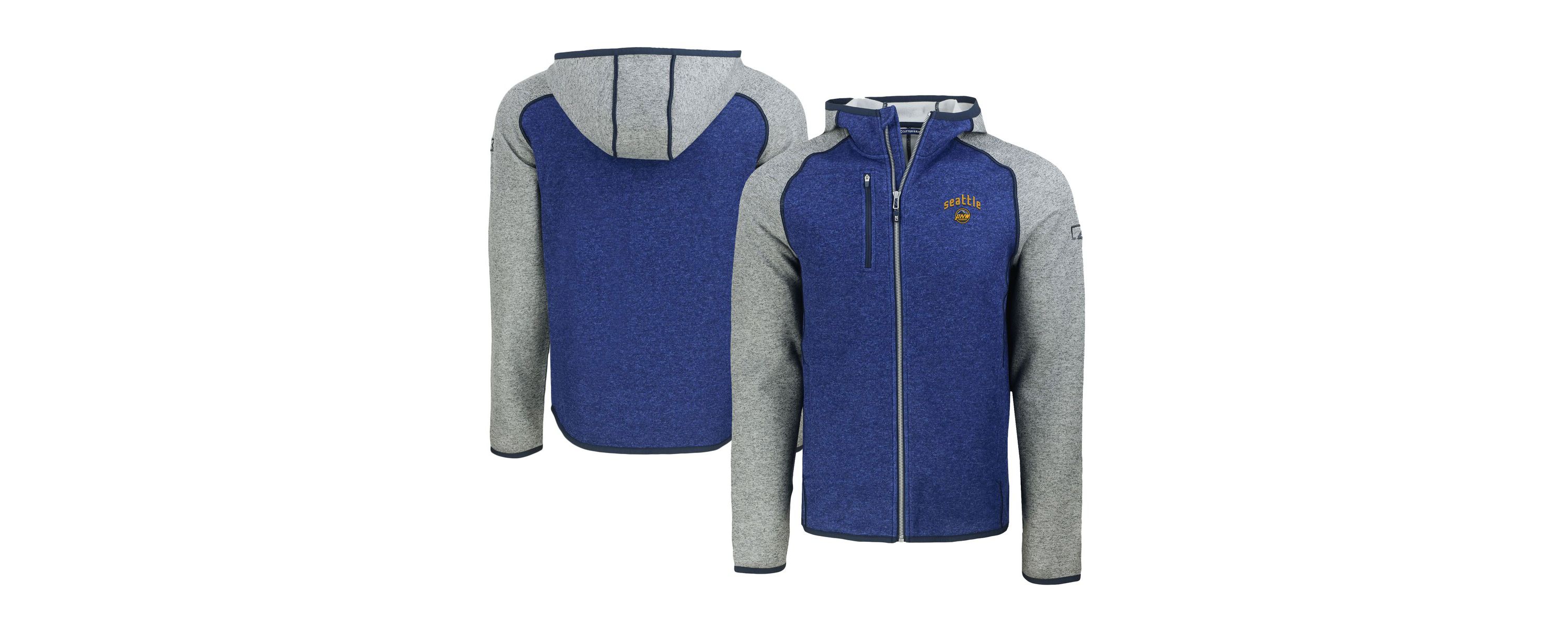 MLB Heather Blue/Heather Seattle Mariners City Connect Mainsail Full-Zip Hoodie