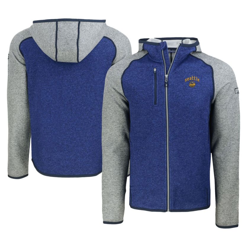 MLB Heather Blue/Heather Seattle Mariners City Connect Mainsail Full-Zip Hoodie