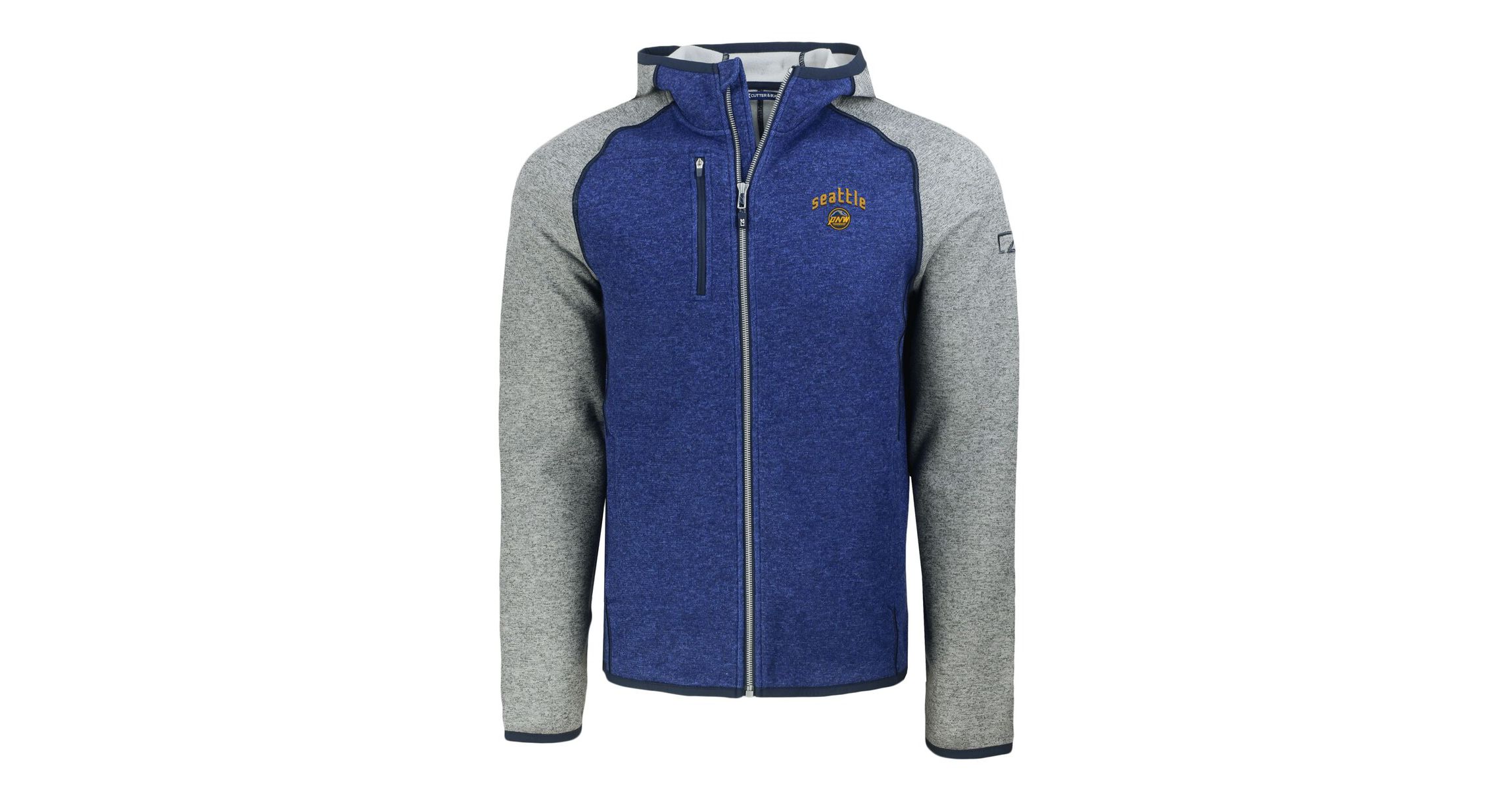 MLB Heather Blue/Heather Seattle Mariners City Connect Mainsail Full-Zip Hoodie
