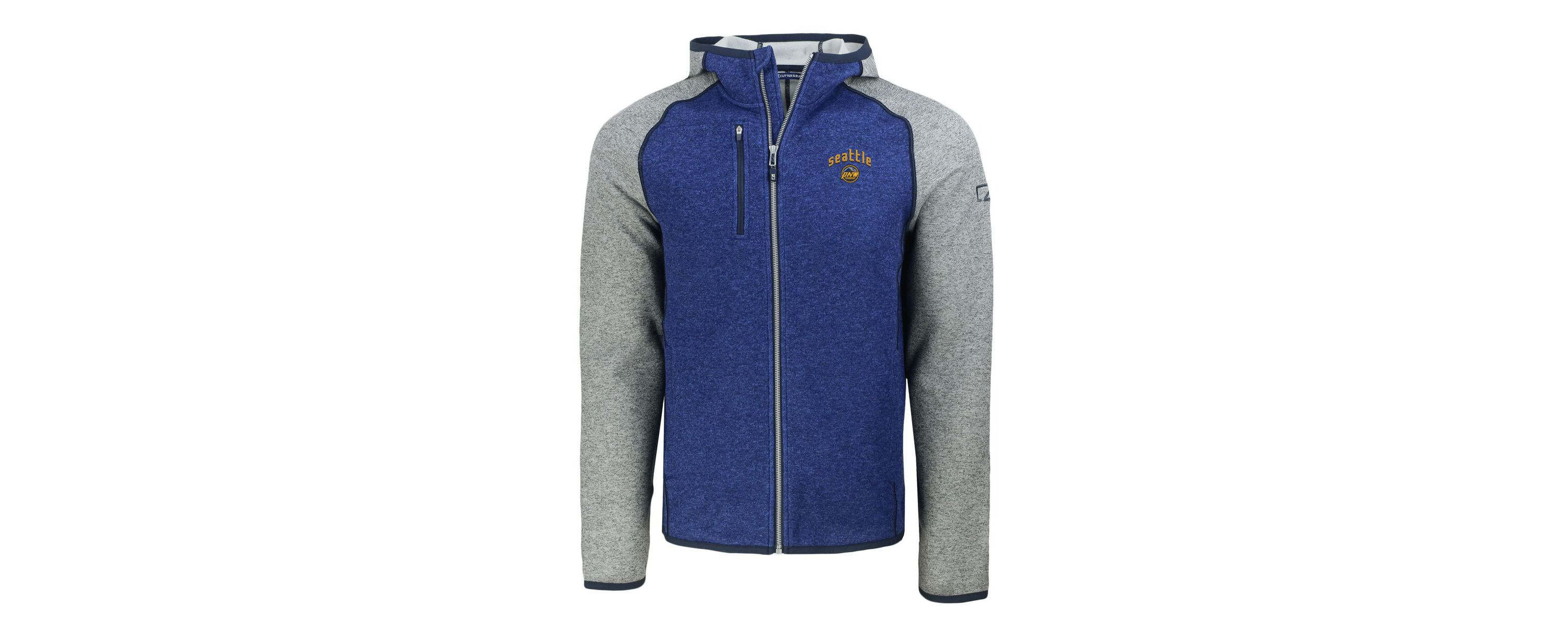 MLB Heather Blue/Heather Seattle Mariners City Connect Mainsail Full-Zip Hoodie