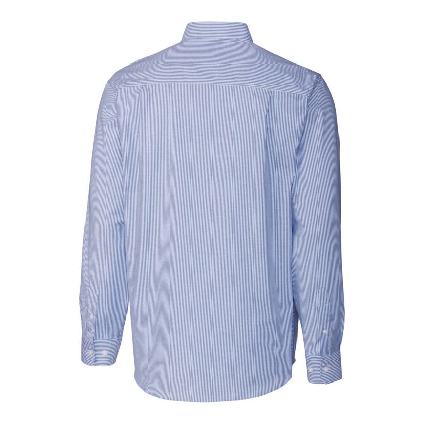 MLB Atlanta Braves City Connect Oxford Stretch Stripe Long Sleeve Button-Down Dress Shirt