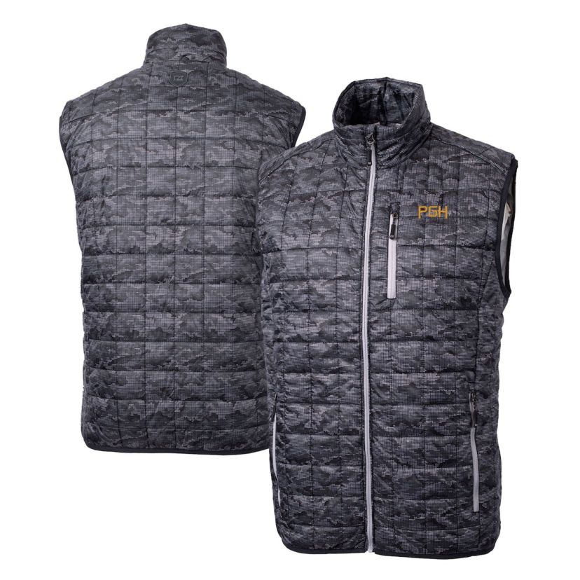 MLB Pittsburgh Pirates City Connect Rainier PrimaLoft Eco Insulated Full-Zip Printed Puffer Vest