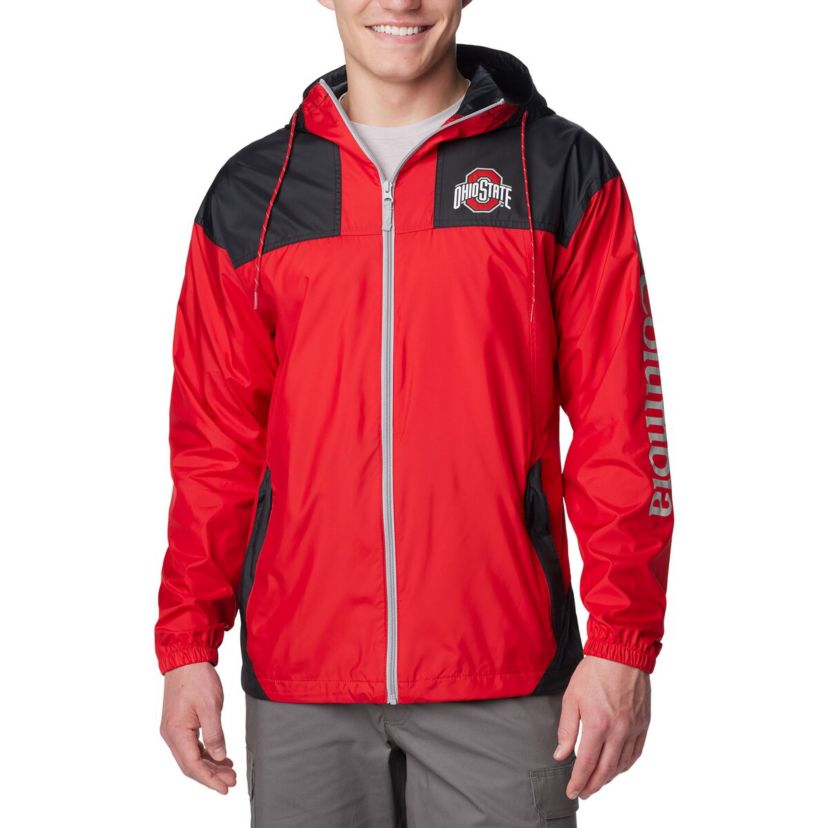 NCAA Ohio State Buckeyes Flash Challenger Omni-Shade Full-Zip Windbreaker Hoodie Jacket