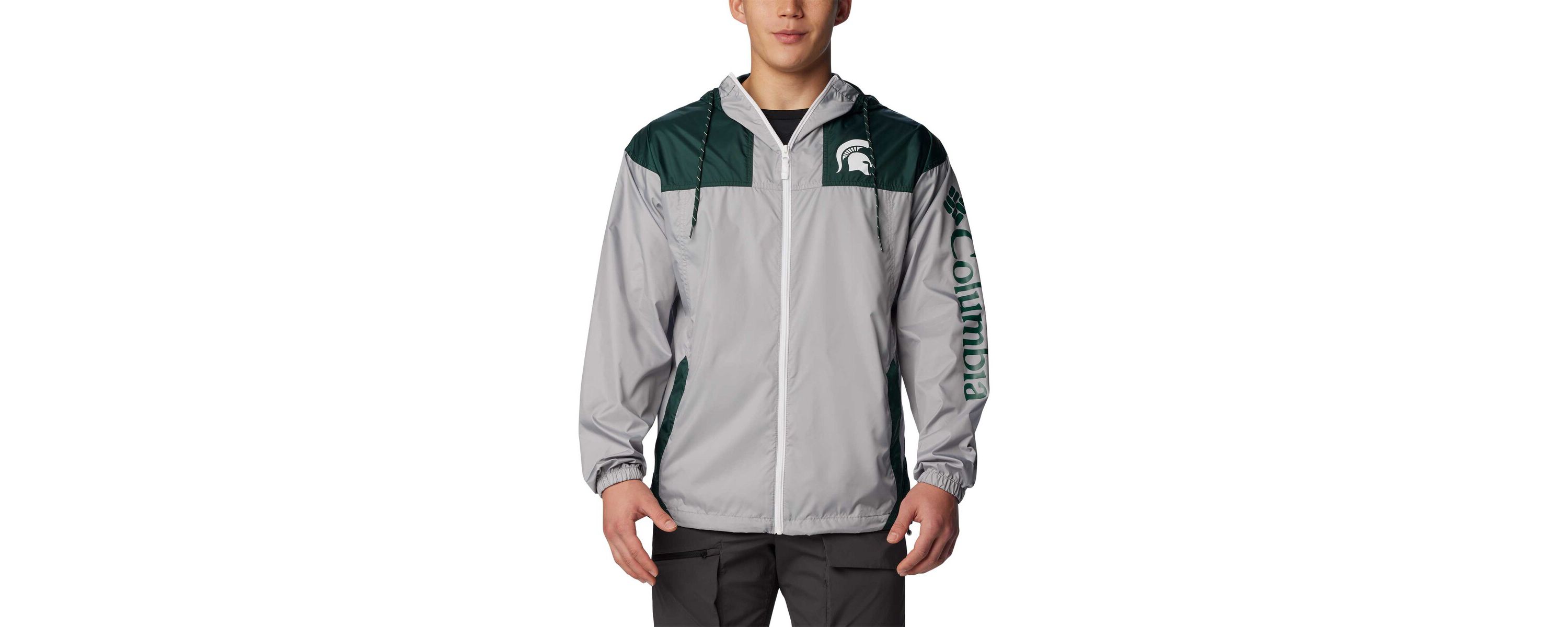 NCAA Michigan State Spartans Flash Challenger Omni-Shade Full-Zip Windbreaker Hoodie Jacket