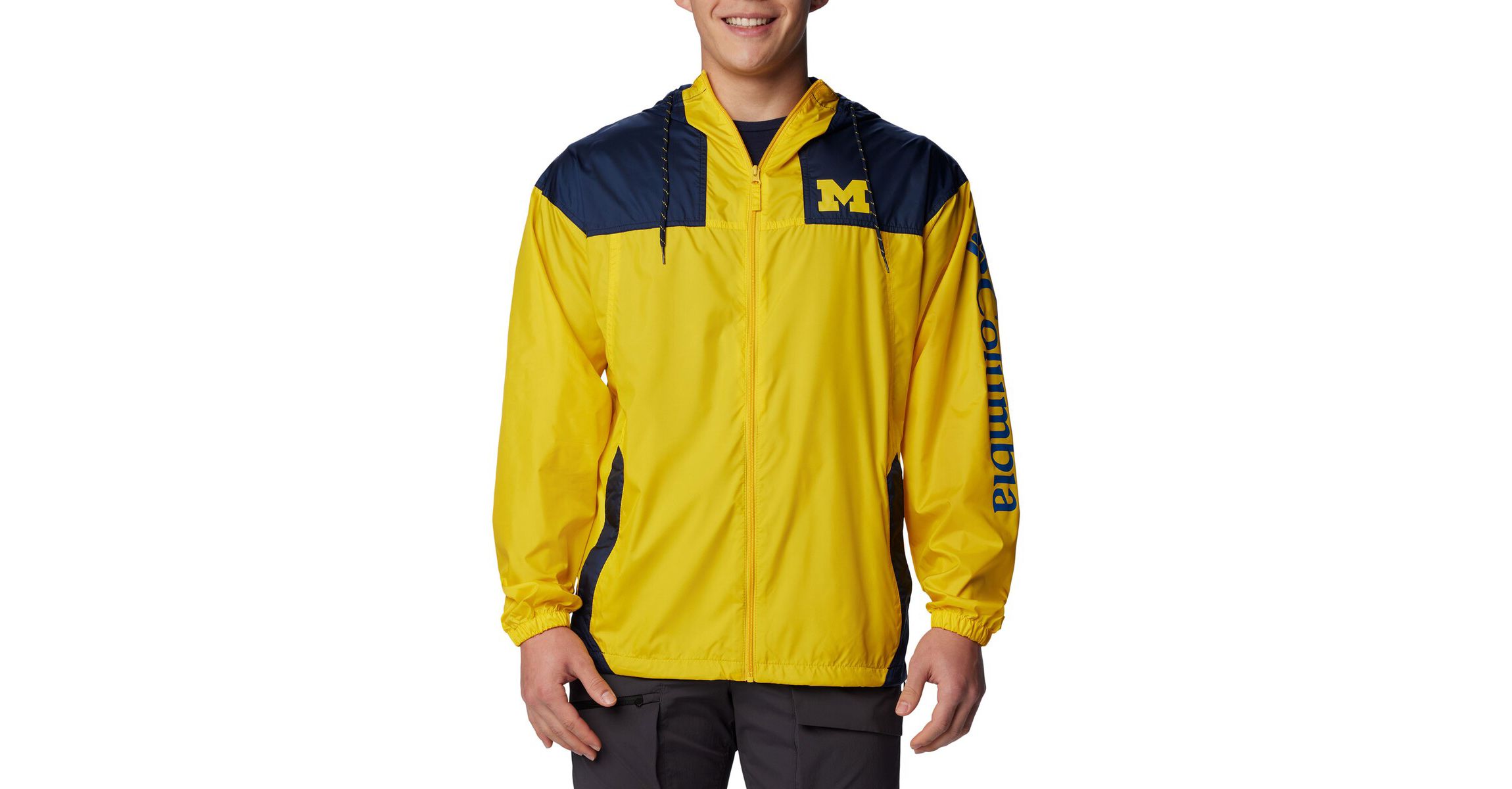 NCAA Michigan Wolverines Flash Challenger Omni-Shade Full-Zip Windbreaker Hoodie Jacket