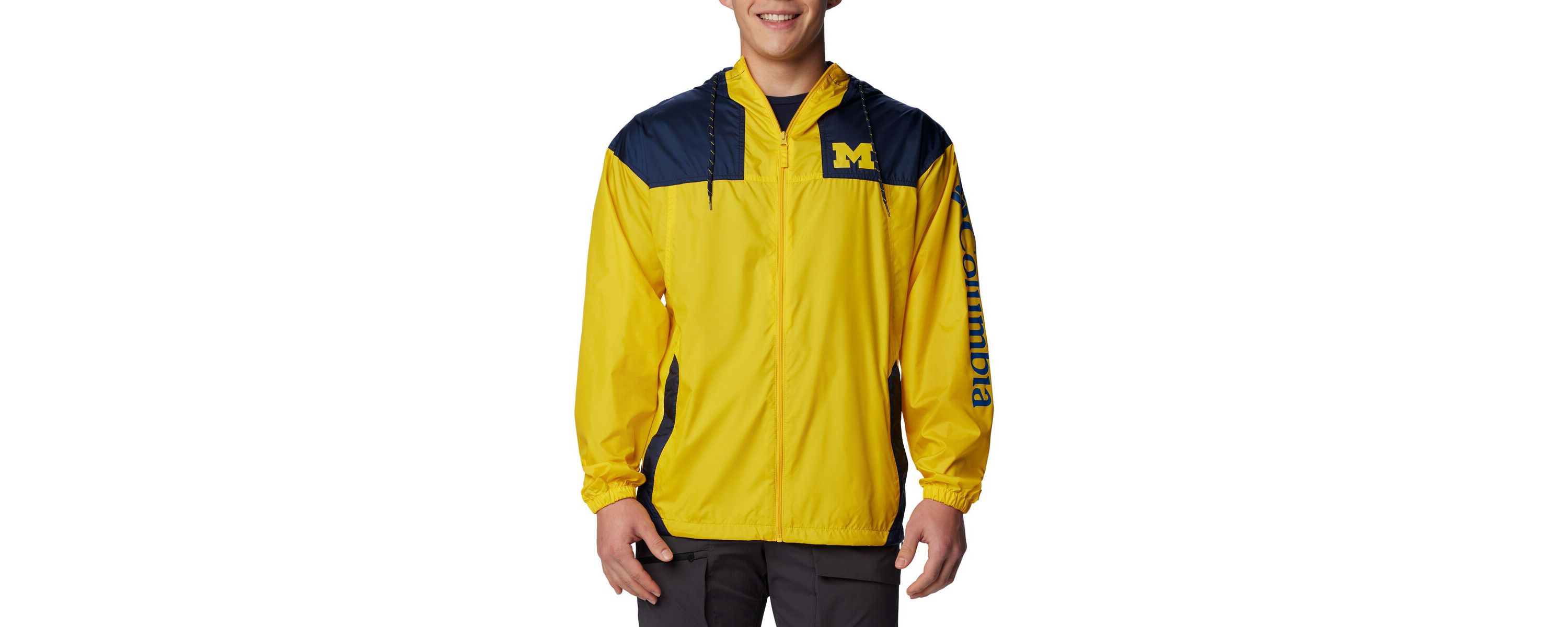 NCAA Michigan Wolverines Flash Challenger Omni-Shade Full-Zip Windbreaker Hoodie Jacket