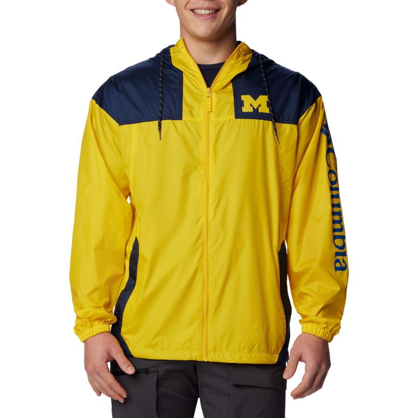 NCAA Michigan Wolverines Flash Challenger Omni-Shade Full-Zip Windbreaker Hoodie Jacket